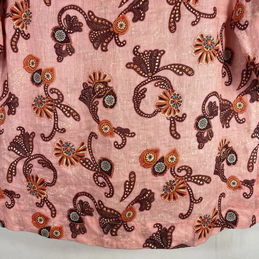 ALC Sullivan Linen Top Oversized Boxy Fit Women Size XS Button Front Lightweight